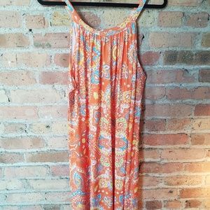 NWT - Orange & Yellow Arabesque Halter Dress - 3X